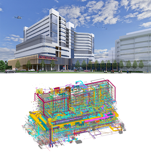 3D View, Mechanical & Electrical systems, Royal Columbian Hospital